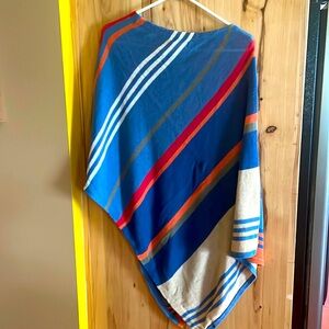 Chaps Striped Poncho sz s/m
